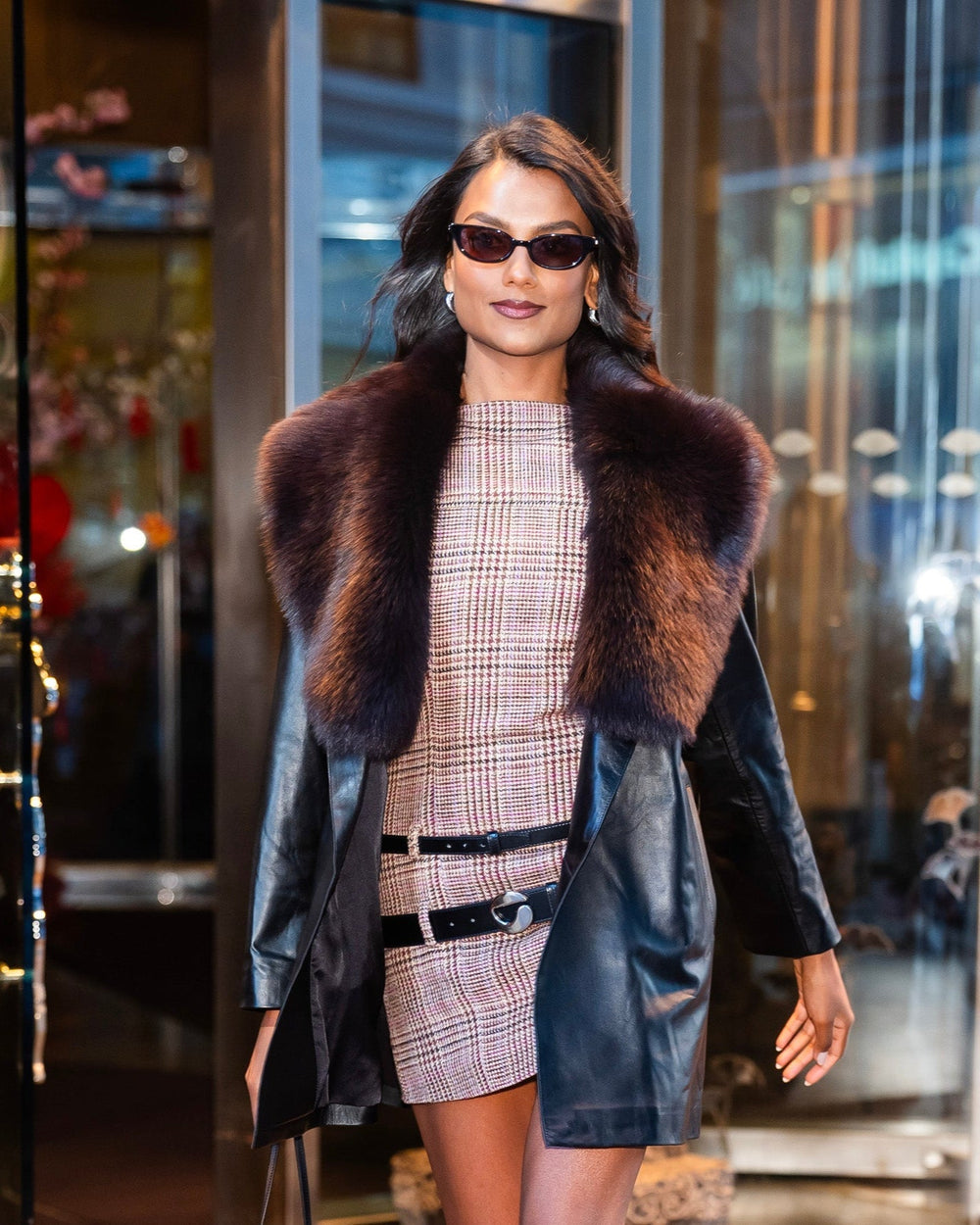 Simone Ashley Wears the DMY Studios Romi Sunglasses in Black in New York City