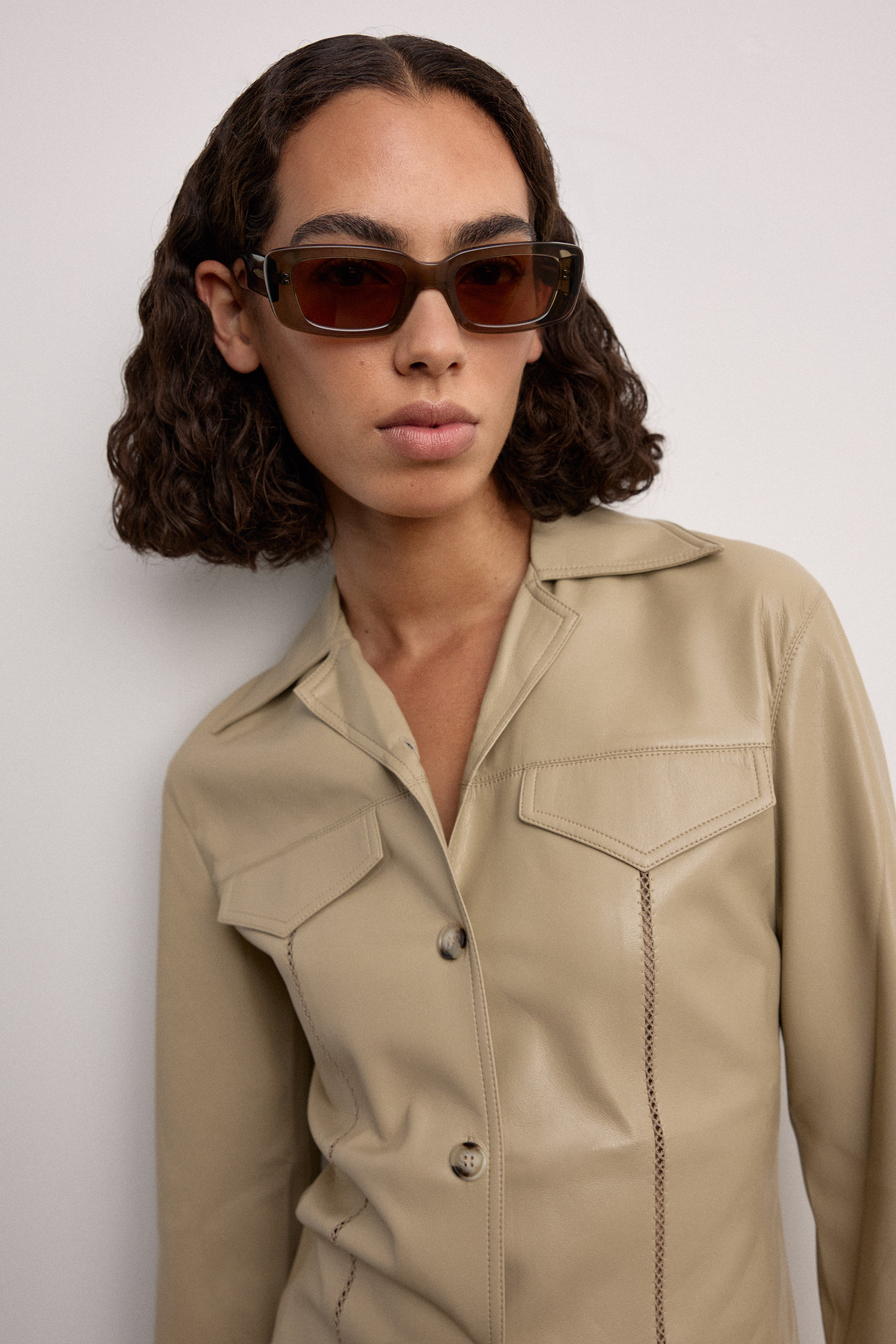Preston Transparent Olive Sunglasses — DMY Studios