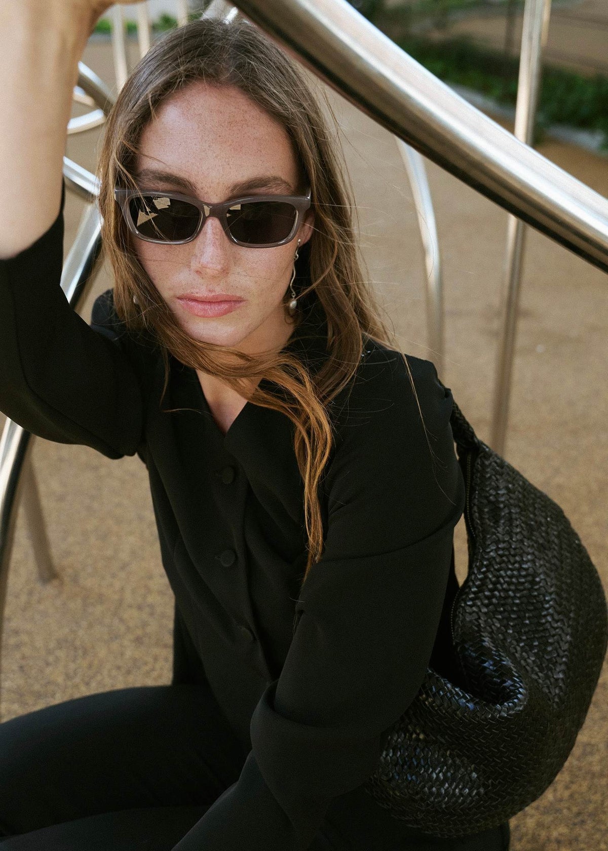 Ines Milky Grey Sunglasses