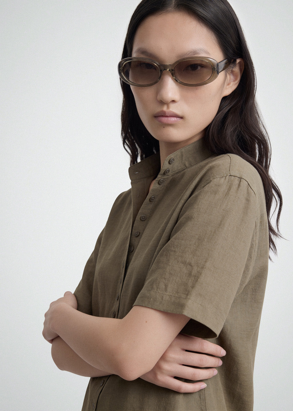 Valentina Transparent Olive Sunglasses